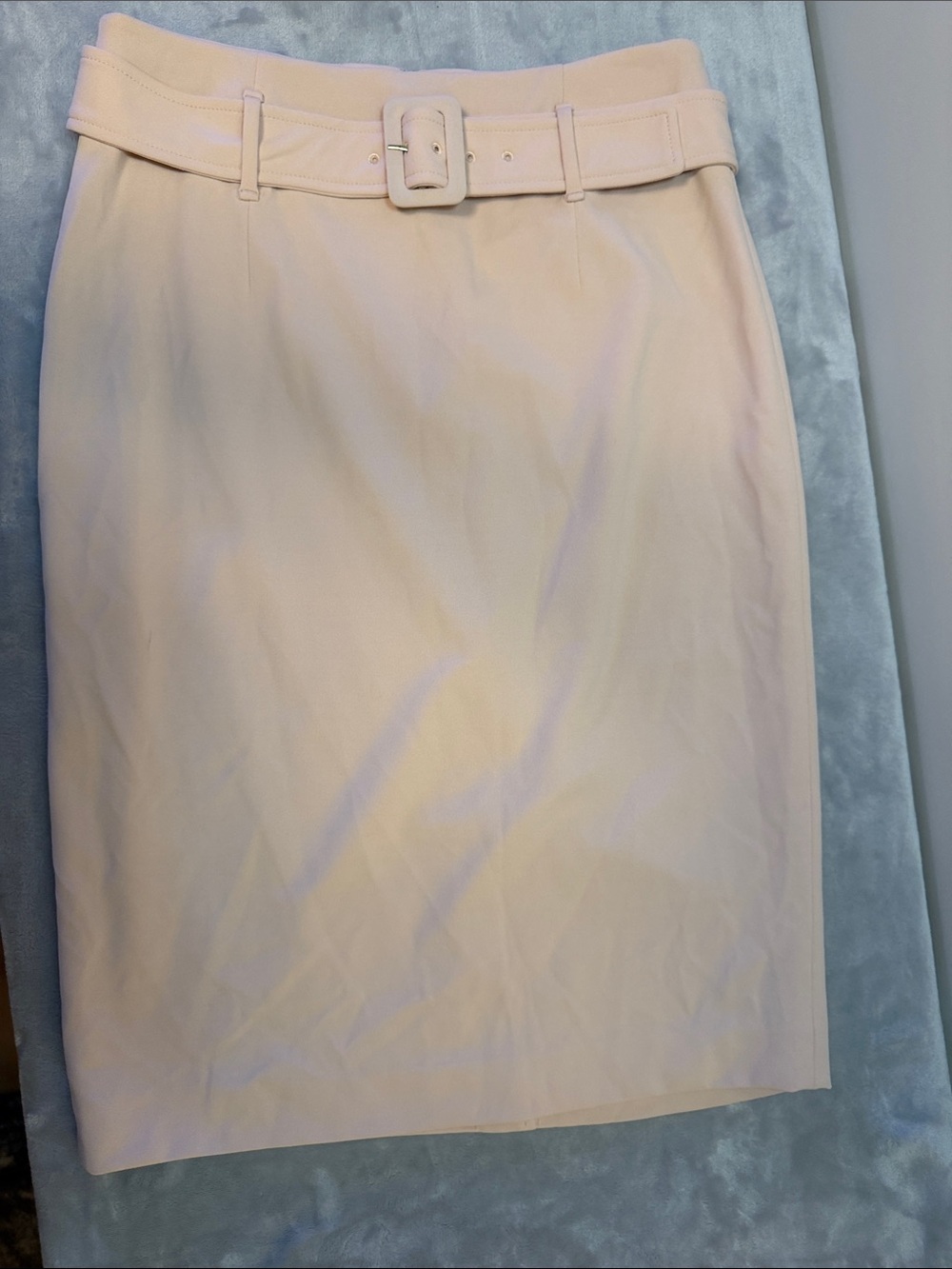 Calvin Klein Blush Cream Belted Pencil Skirt